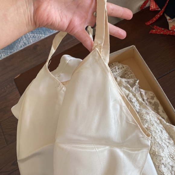 Vintage 1940s homemade lace long sleeve belted wedding dress maxi small XS - Picture 15 of 15